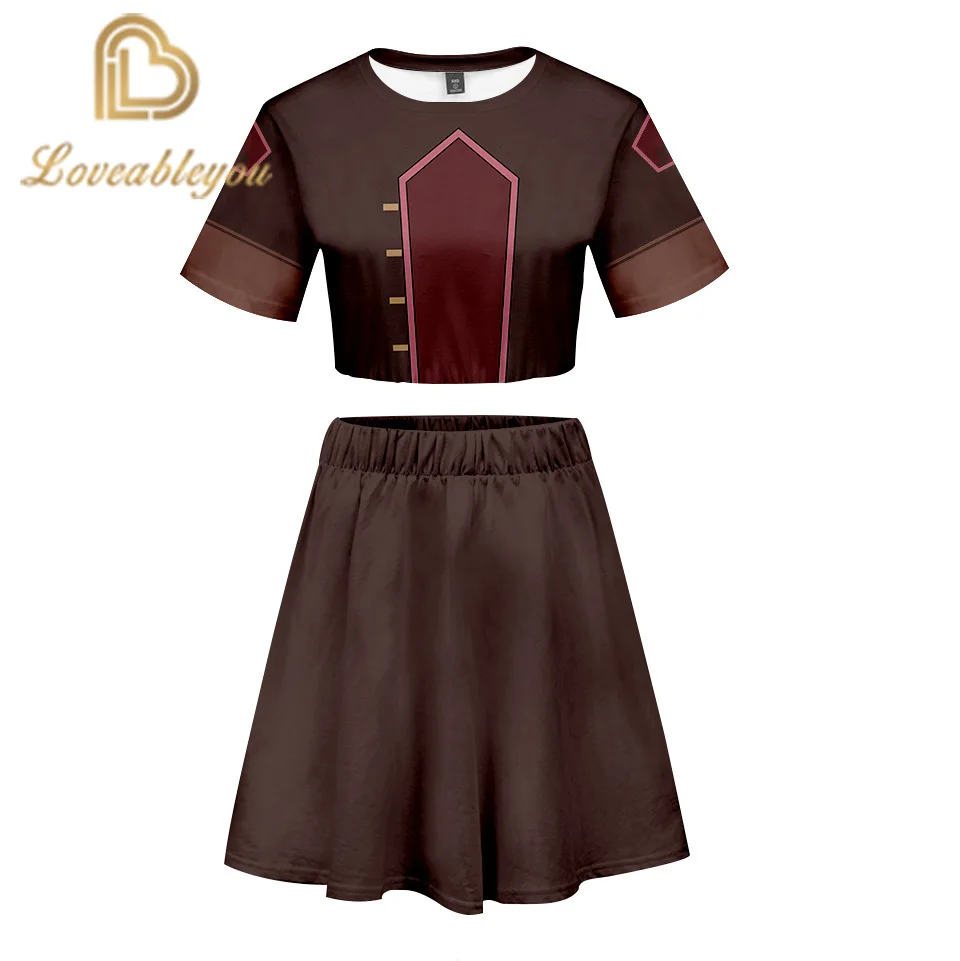 Женский костюм с юбкой и футболкой для косплея в стиле аниме Харадзюку |