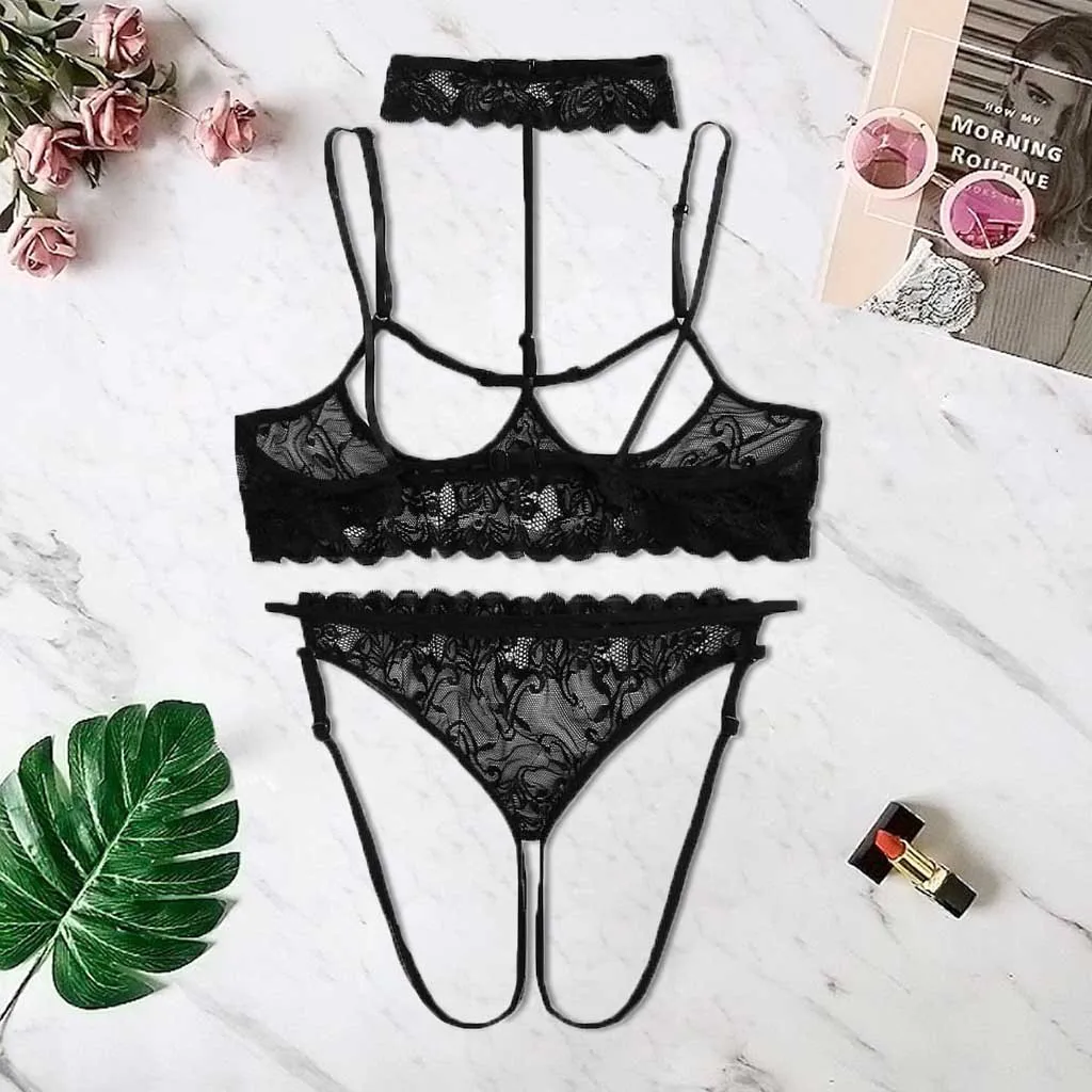 

Women's Underwear Open Crotch Lace Panties Sexy Lingerie Christmas Special Gift Cut-out Bras Embroidery Sensual Lingerie Woman