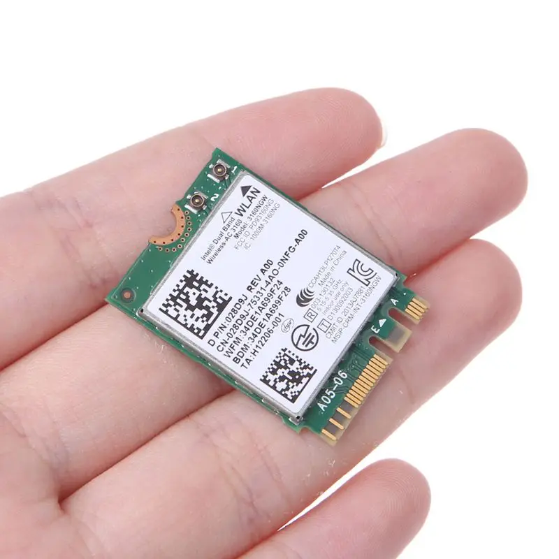 

In-tel Wireless-AC 3160 3160NGW Dual Band Bluetooth 4.0 Wifi Card For DELL 090F