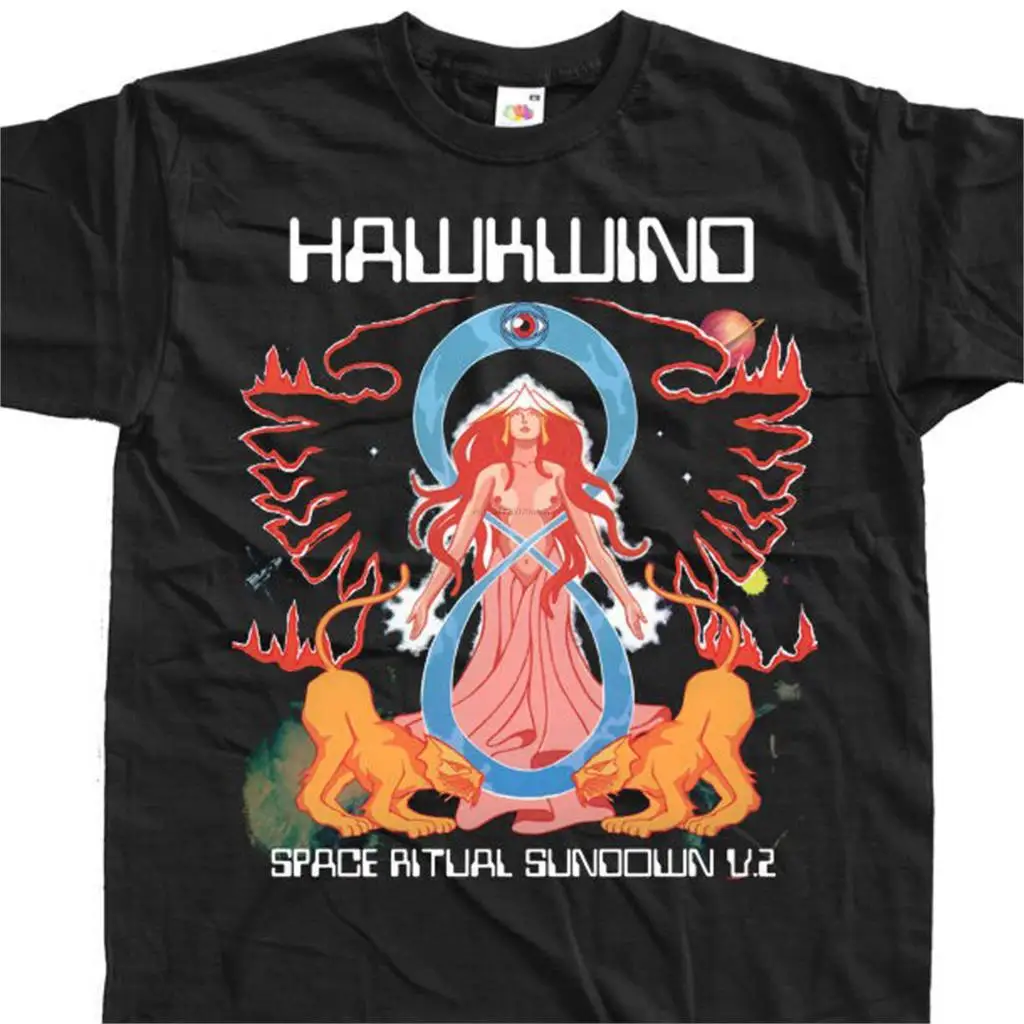 Футболка новинка крутые топы Мужская футболка с коротким рукавом Hawkwind ритуал