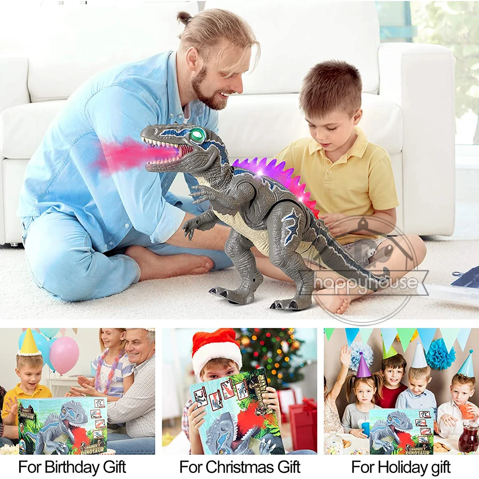 

RC Remote Control Walking Dinosaur Electronic Dinosaur Toy Walking with LED Light Up Roaring Realistic Simulation Sounds