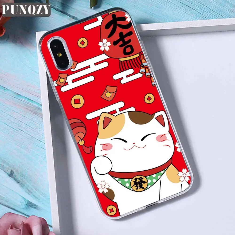 TPU A1812 Новогодний чехол для телефона Lucky Cat для iPhone xr 5S 6S 7 8 Plus x xs max силиконовый чехол из ТПУ для huawei P30 P10 P20 lite mate 20 lite - Цвет: TPU A1812