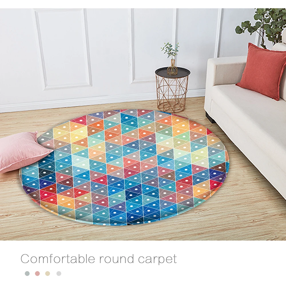 

Flannel Non-slip Rugs for Living Room Customized Bedroom Decor Carpets European Style 3D Multicolor Geometric Pattern Carpet