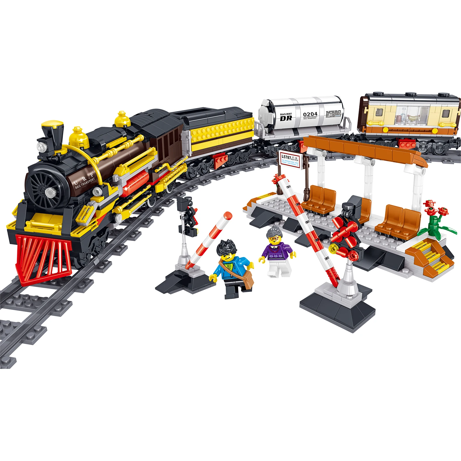 Новый город Legoed Железнодорожный транспорт железная дорога строительные блоки