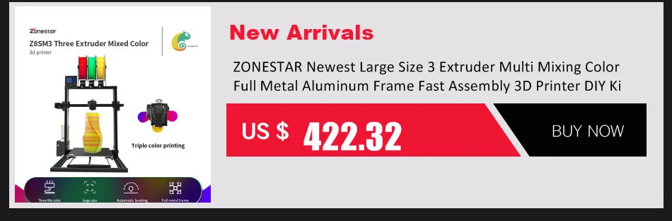 ZONESTAR Лидер продаж дешевый двойной экструдер черный металл A8 i3 Авто микс открытый источник обновления лазерная гравировка RepRap 3d принтер DIY комплект