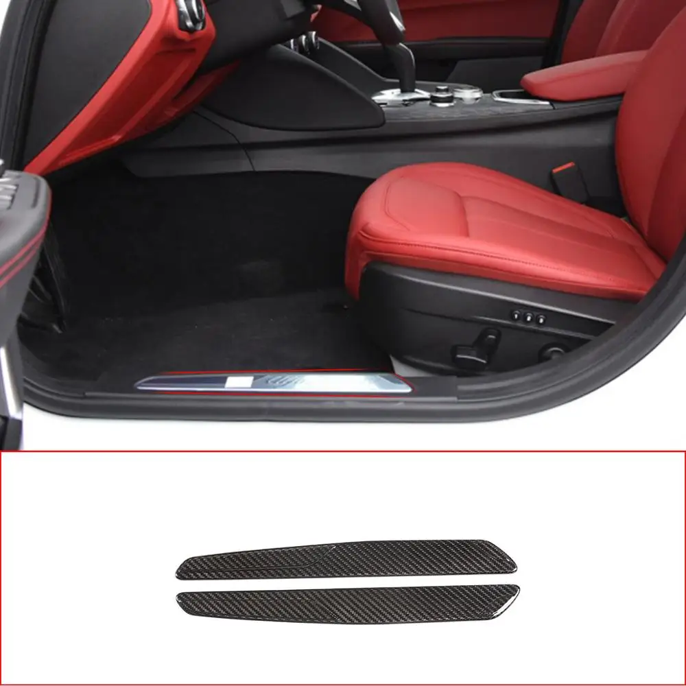 

For Alfa Romeo Giulia 15-20 100% Real Carbon Fiber Front door Built-in Door Sill Scuff Threshold Protector Plate Car Accessories