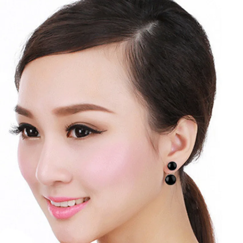 

925 Sterling Silver New Black Red Earrings Lovely Fashion Jewelry For Women Two Wearing A High-quality Manufacturers, Wholesale