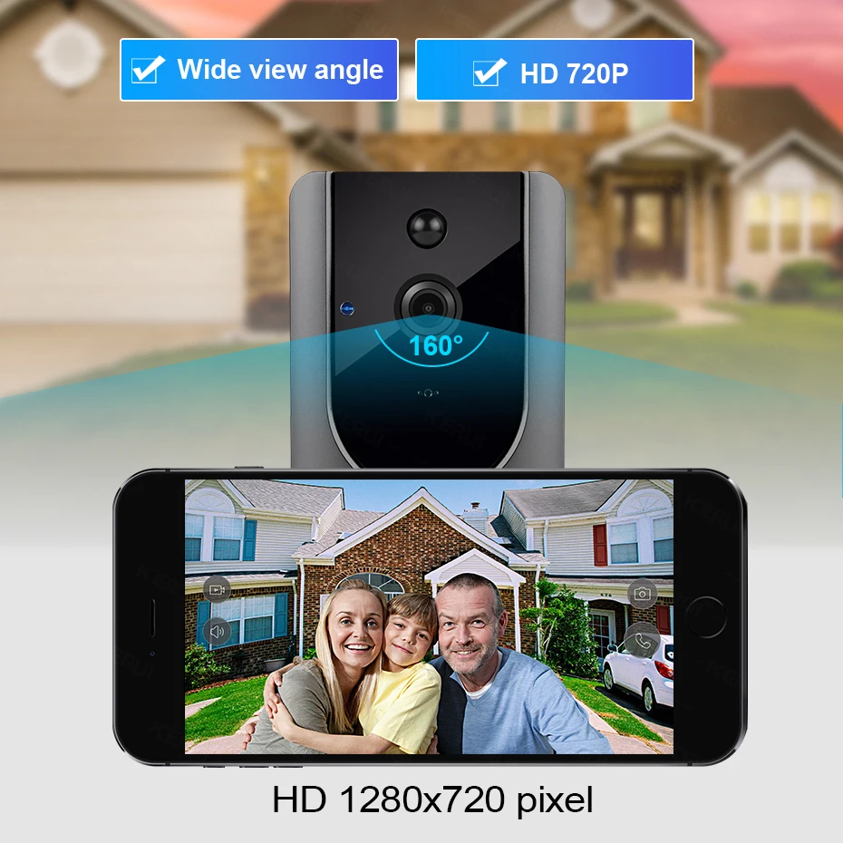 WiFi дверной Звонок камера наружный беспроводной видео звонок двухсторонний аудио