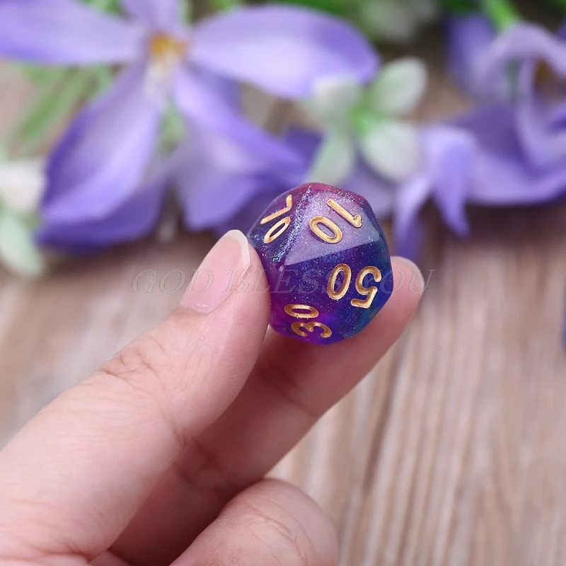 7 шт. D4-D20 акриловые многогранные кости 20 сторонних кубиков настольные ролевые