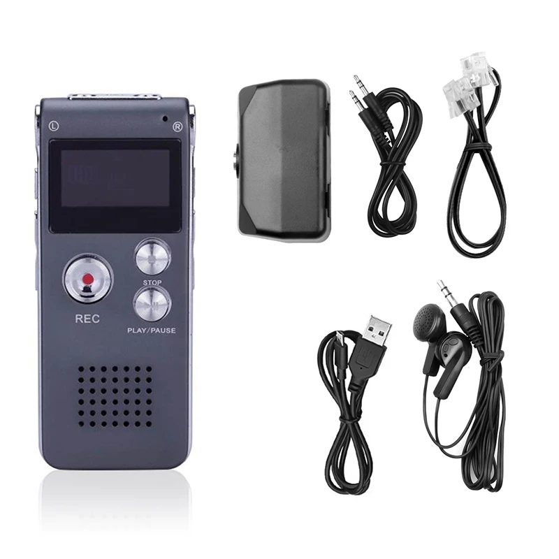 Миниатюрный цифровой диктофон 8 ГБ звуковой аудио mp3 плеер USB Перезаряжаемый