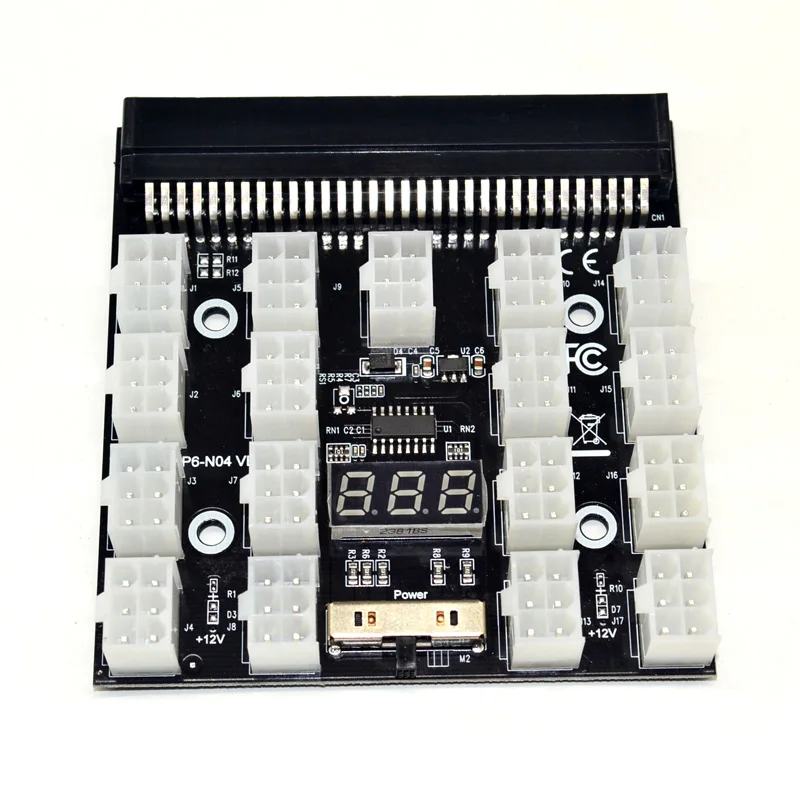 PCI-E 17x 6-контактная плата блока питания преобразователь адаптера 12 В для Ethernet BTC