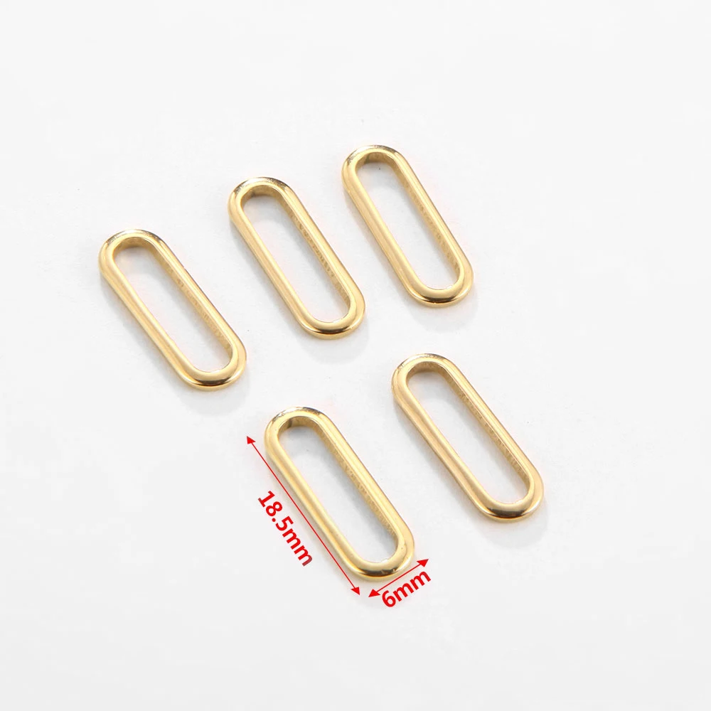 

Dinicessa 20Pcs/Lot Stainless Steel Gold Color Seal Oval Shape Earring Connect with DIY Pendant Accessories Wholesale Lots Bulk