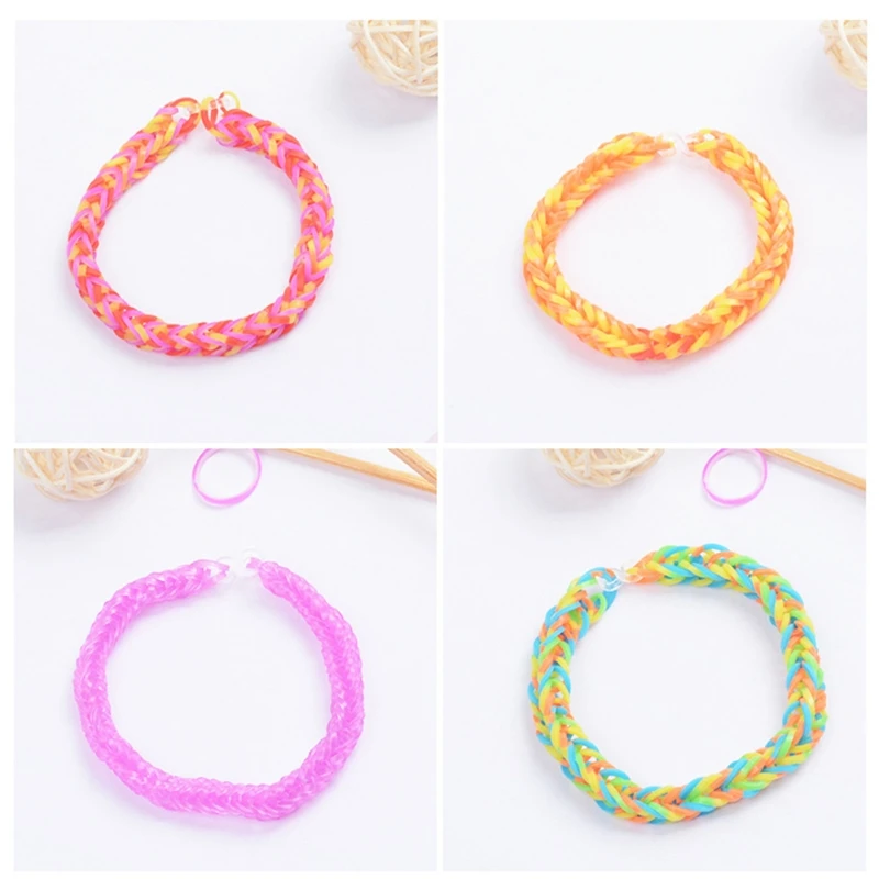 

New 1500pcs Rainbow Rubber Bands Set Kid Multi-functional Classic Practical Funny DIY Toys Rainbow Woven Bracelet for Gi