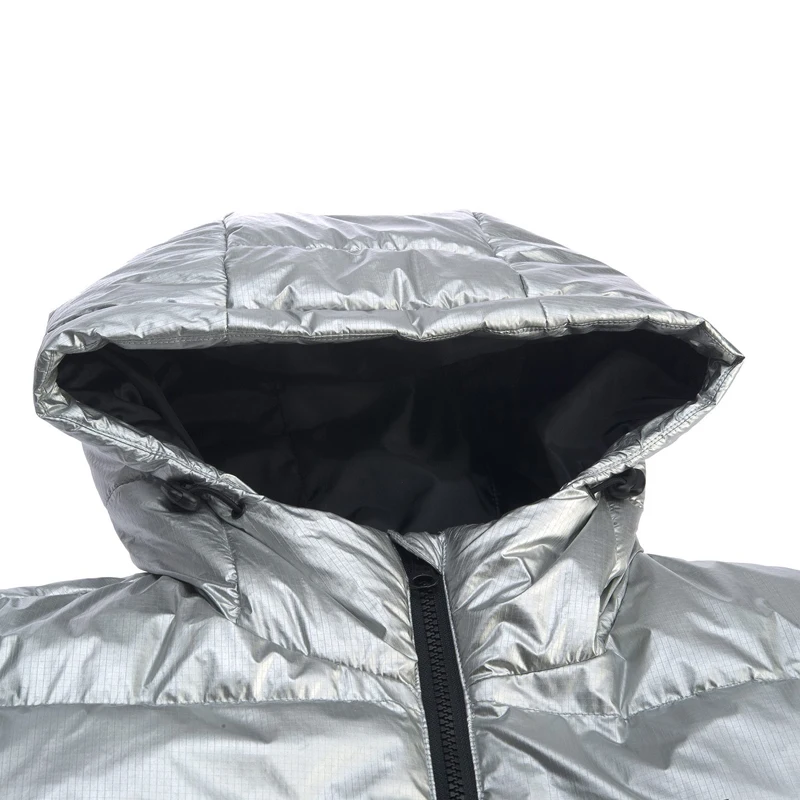 Мужская серия Li-Ning бадминтон длинное пуховое пальто с капюшоном 70% белый утиный