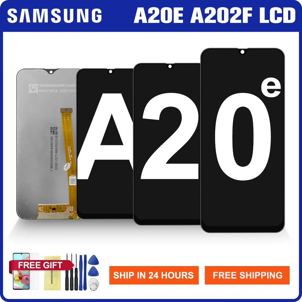 

5.8'' Original Screen For Samsung Galaxy A20E A202 A202F A202DS LCD Display Touch Screen With Frame For Samsung A20e