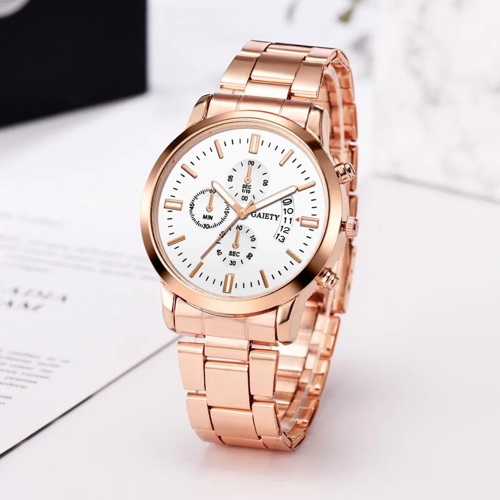 

Fashion Men Business Watches Mens Stainless Steel Analog Quartz Wrist Watch For Man Gift Calendar Chronograph Reloj Hombre