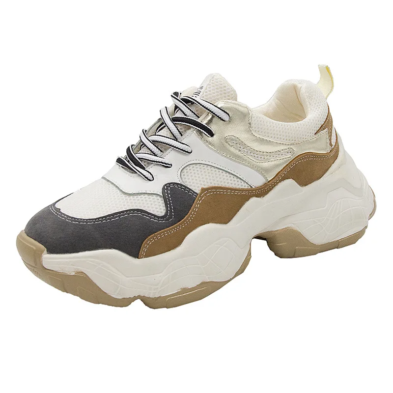 

Fashion Women Sneakers Whiter Platform Shoes Ladies Causal Shoes Woman Leather Chunky Sneakers Lace Up Tenis Chaussure Femme