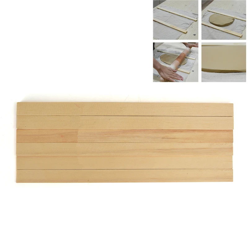 

Pottery Tool Mud-rolling Stick Guide Mudboard Wooden Strips Mudboard Forming Supplies Ceramic Craft Polymer Clay Modeling Tools