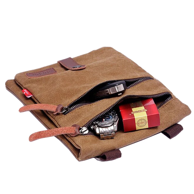 Men Shoulder Bag Canvas Crossbody Shoulder Pack Retro Casual Office Travel Bag Business Messenger Bags