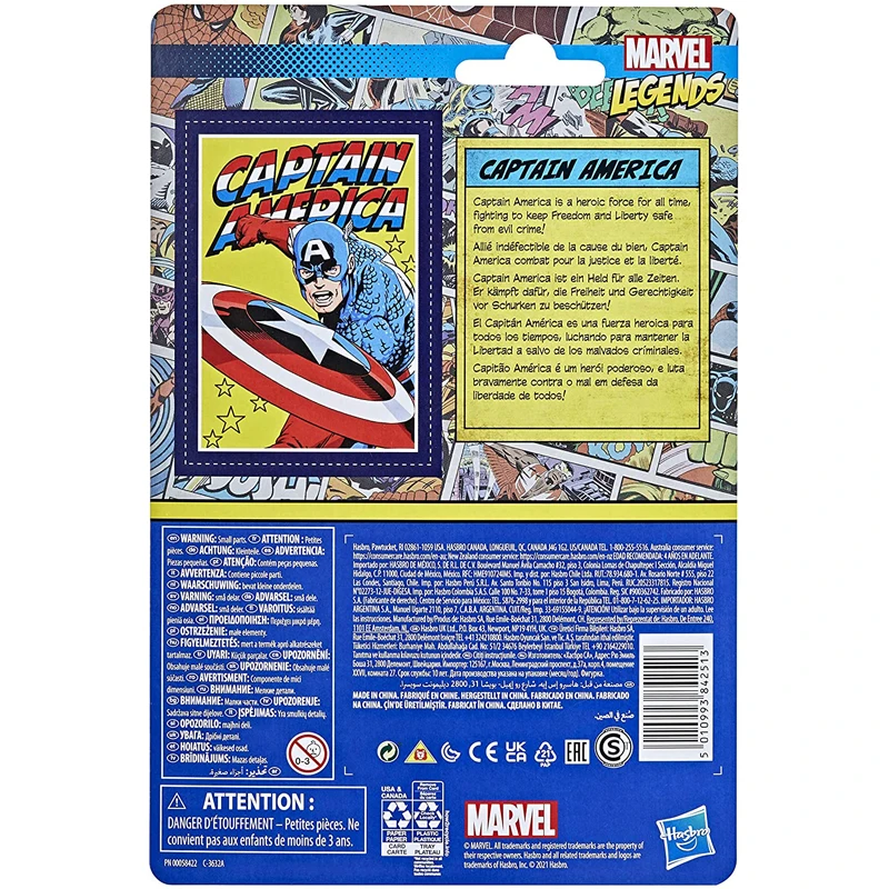 

Hasbro Marvel Legends Series 3.75-Inch Retro Collection Captain America Action Figure Toy Gifts for Children Figure Doll