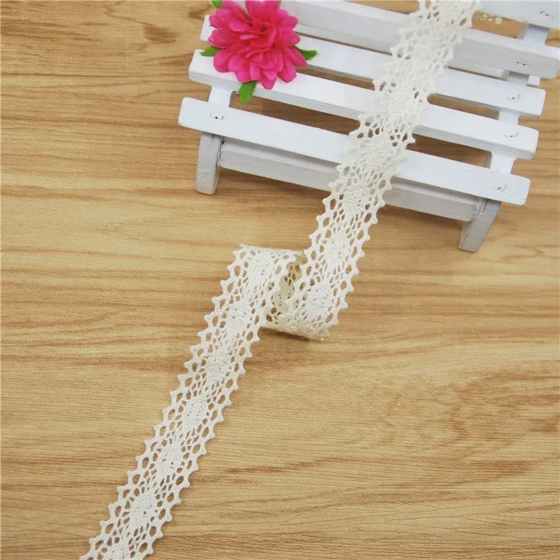 Оптовая продажа хлопковая кружевная отделка FASMILEY диаметром 17 мм цвета слоновой