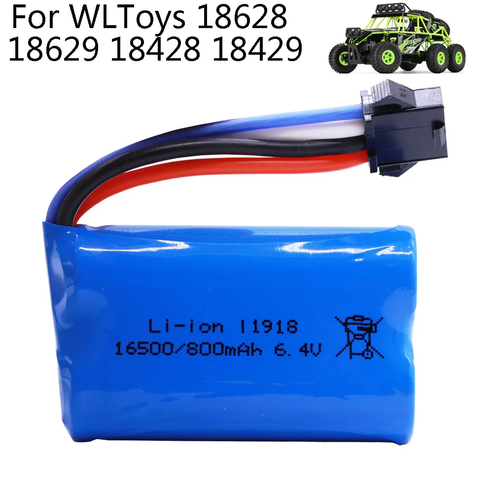 Запасной аккумулятор WLtoy18628 батарея 6 4 в 800 мА · ч для WLToys 18628 18629 18428 18429 RC модель