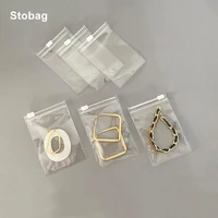 stobag 50pcs pvc clear transparent small sealed ziplock packaging bag jewelry earrings display storage party decoration home