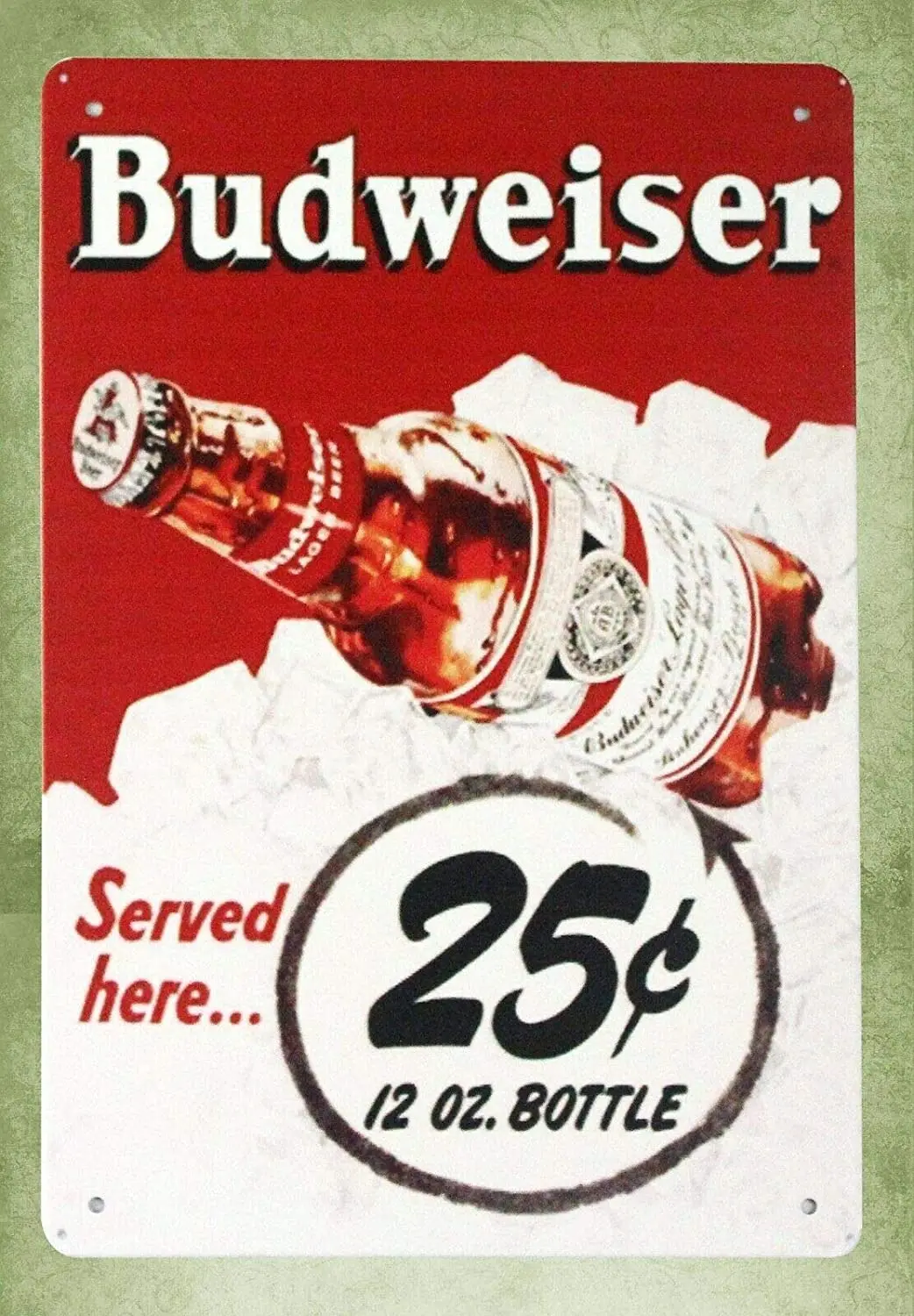

Wall Plaque Metal Sign 8 X 12inch Budweiser Beer Bar Pub Retro Look Tin Sign Wall Decoration Bar Wall Decor Metal Vintage Decor