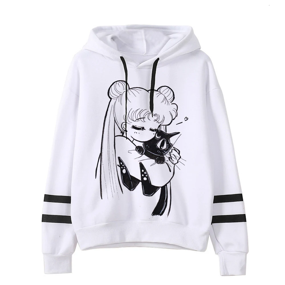 Сейлор Мун Женская толстовка kawaii Забавный ulzzang Толстовка harajuku корейский стиль графический женская одежда толстовки Модные гранж