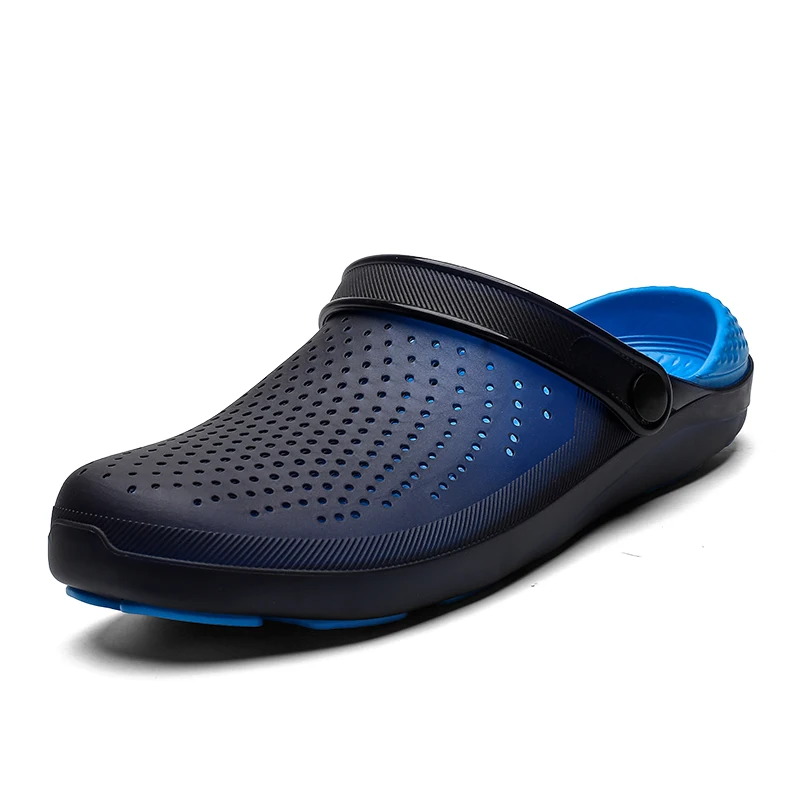 

Large size men's sandals summer hole shoes rubber sole shoes men's EVA garden shoes black beach flat sandals