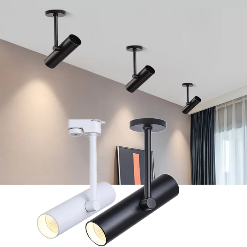 

COB LED Downlights Wall Lamp 5/7/12/15W Surface Mounted Background Indoor Lighting Ceiling Lights Rotation Dimmable Spotlight