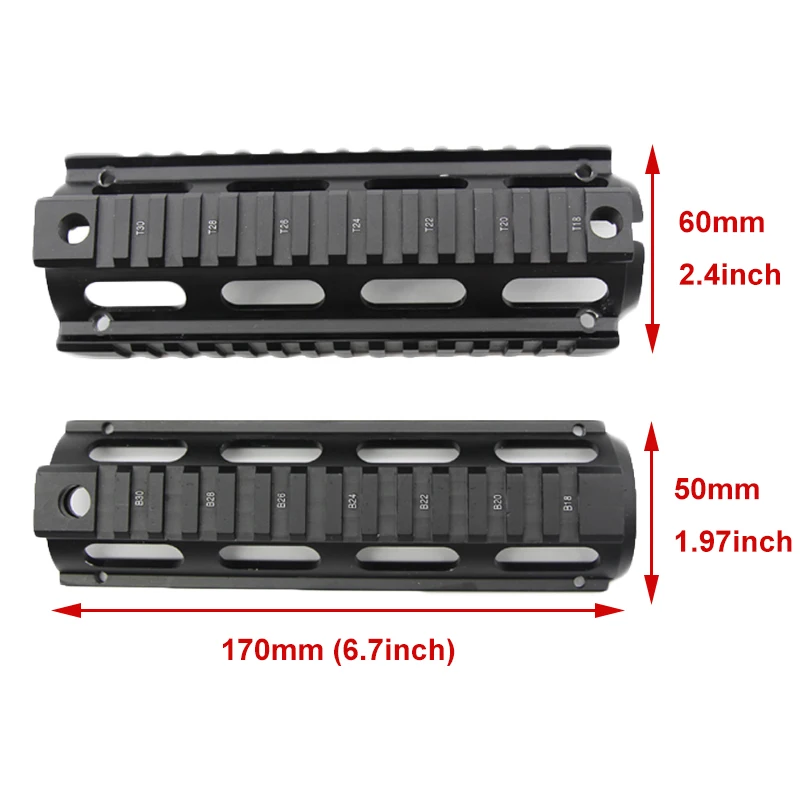 6 7 inc тактическая охотничья AR 15 рукоятка M4 винтовка карабин рис Quad Rail 2 шт. съемка