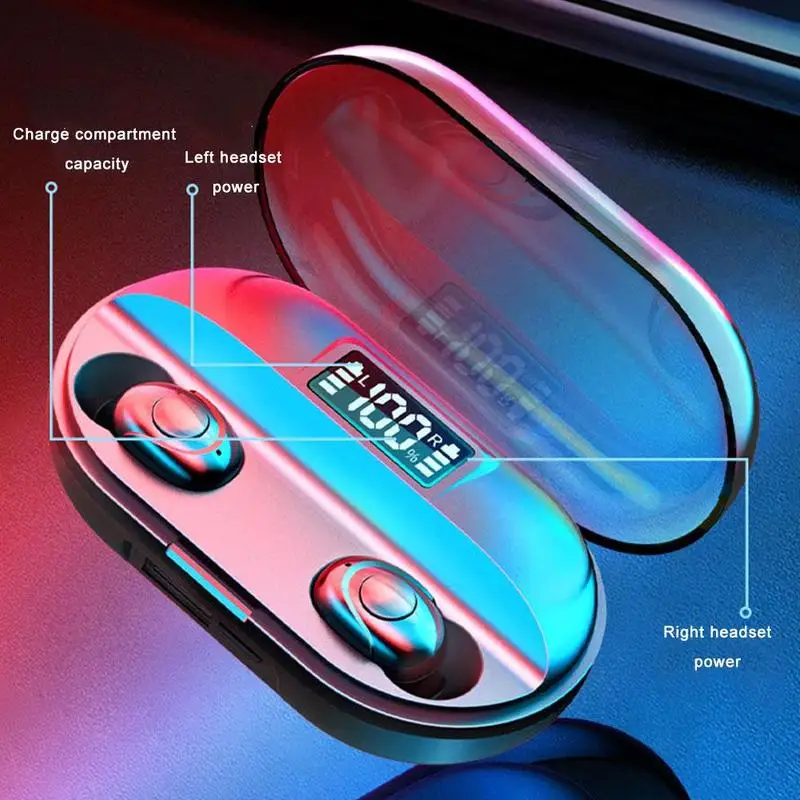 HiFi беспроводные наушники TWS Bluetooth 5 0 светодиодный цифровой дисплей стерео Спорт F6