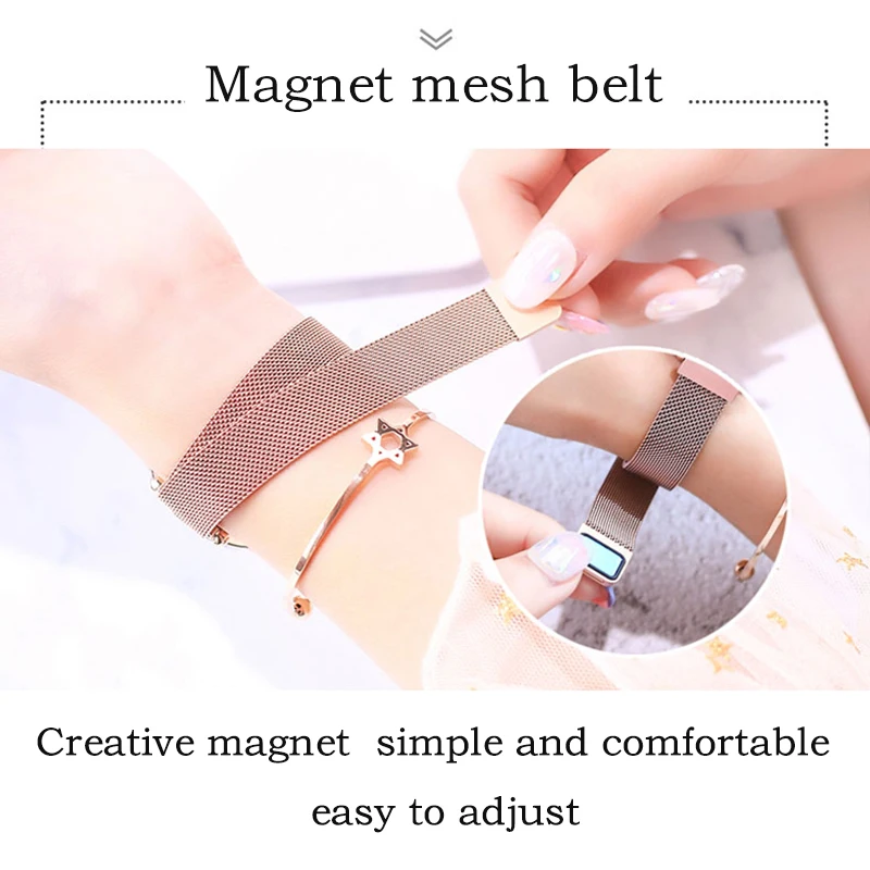 

luxury ladies watch magnet mesh with starry luminous fashion diamond female quartz watch relogio feminino zegarek damski