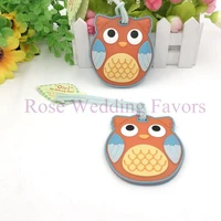 10pcslotfree shippingbaby shower favors rubber owl luggage tag wedding gift claim tags birthday party giveaways for guest
