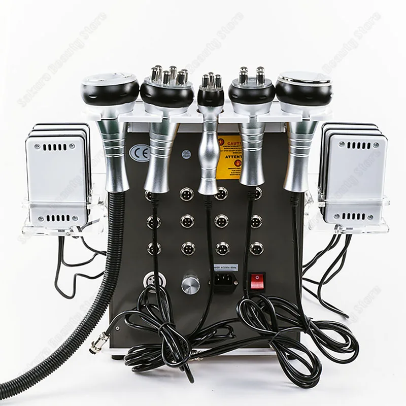 Kopen 5 In1 Ultrasone Liposuctie 40K Cavitatie Vacuüm Multipolaire Bipolaire Laser Afslanken Gewichtsverlies Huid Body Salon Machine