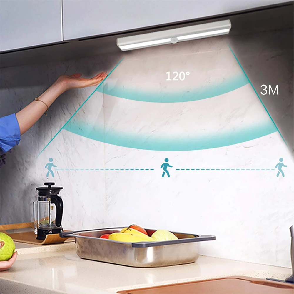 

10 LED Cabinet Light Toilet Lights Human Body Induction Wall Lamp Wardrobe Kitchen Lighting Night Light