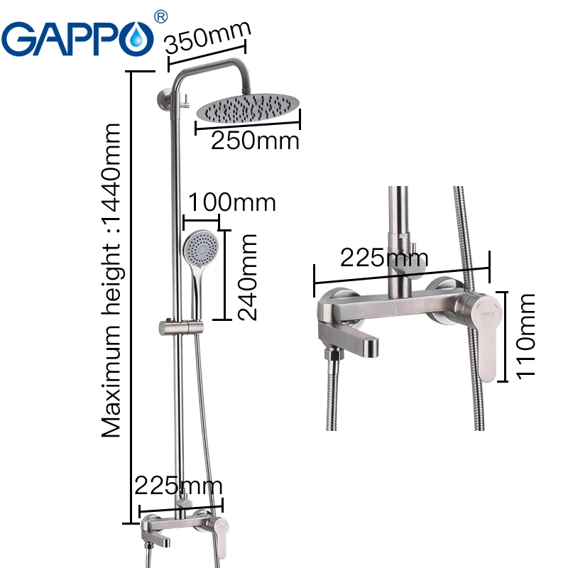 GAPPO нержавеющий душевая система смеситель для душа G2499-30 | Обустройство дома