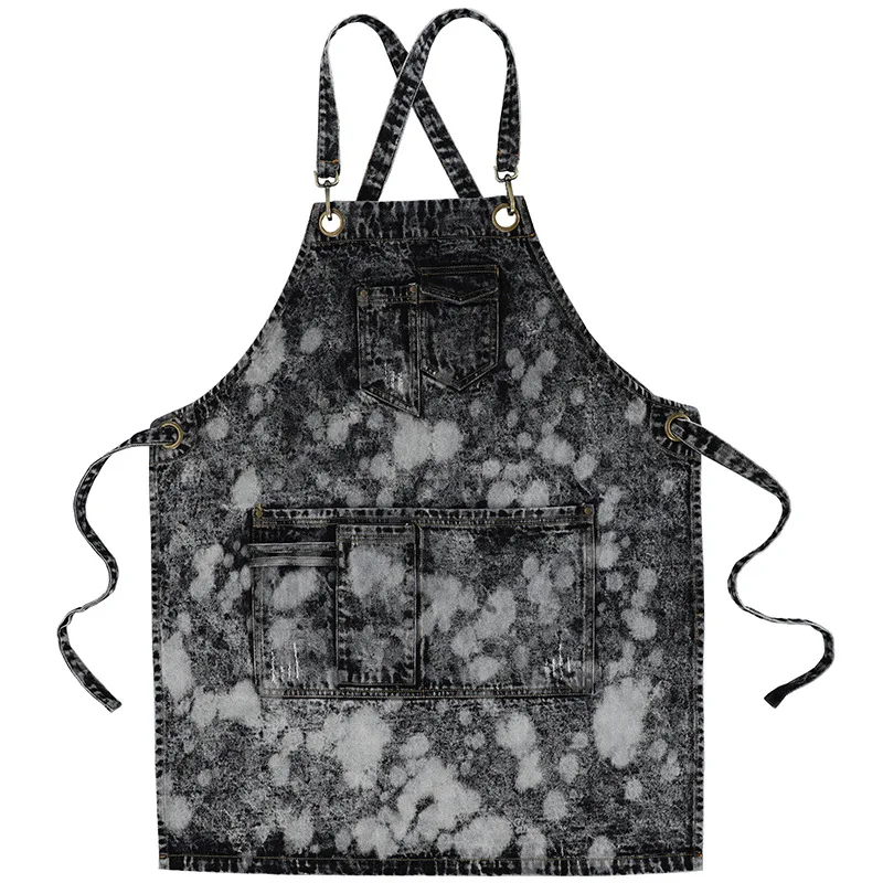 Индивидуальный модный джинсовый фартук кухонный устойчивый к пятнам для