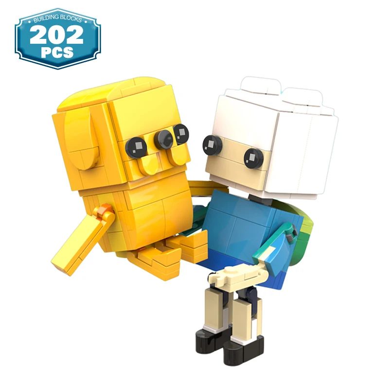 

Фигурки героев аниме MOC Adventureal, Финн и Джейк, набор строительных блоков Brickheadz, собака и друг, фантастические модели фильмов, кирпичи, детские ...