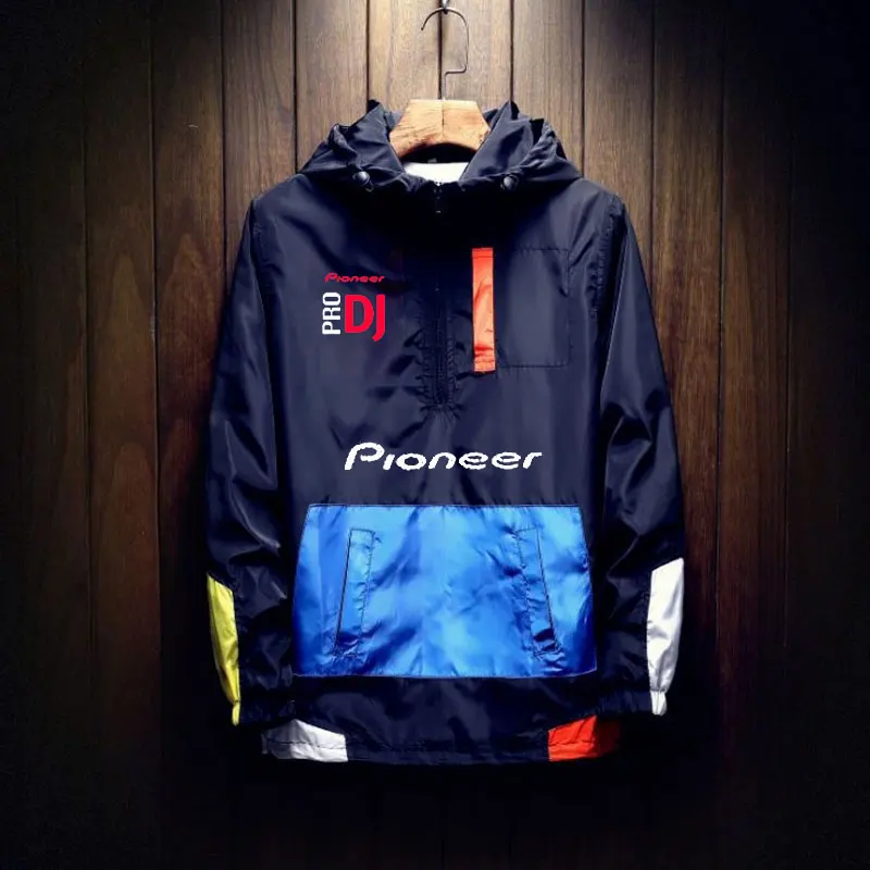 Ветровка мужская с капюшоном повседневная куртка бомбер DJ Pioneer PRO спортивная