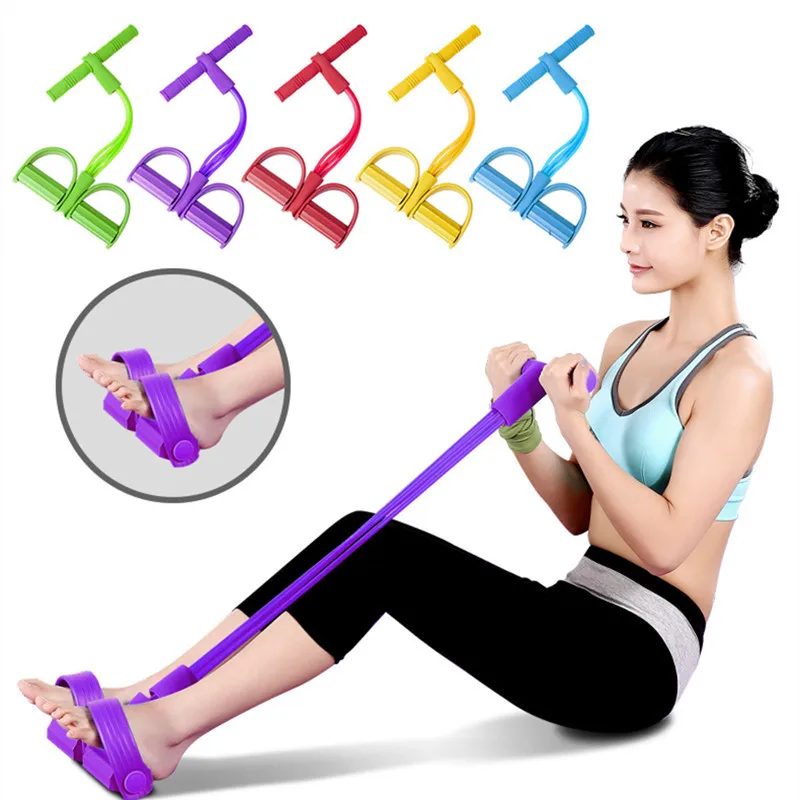 

Fitness Gum 4 Tube Resistance Bands Latex Pedal Exerciser Sit-up Pull Rope Expander Elastic Bands Yoga equipment Pilates Workout