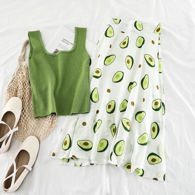 2020 летний женский новый тонкий короткий вязаный жилет с высокой талией и принтом