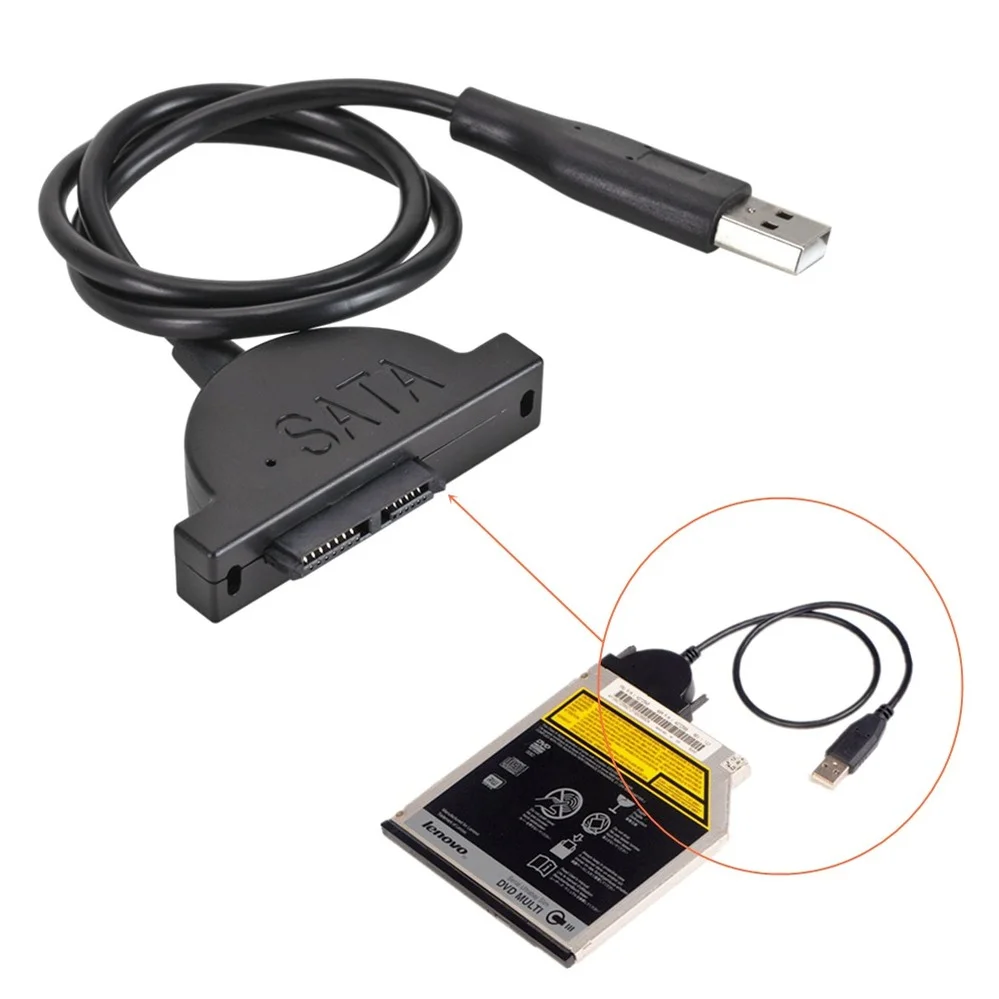 Адаптер PzzPss USB 2 0 для Mini Sata II 7 + 6 13Pin адаптер ноутбука CD/DVD ROM преобразователь Slim Line