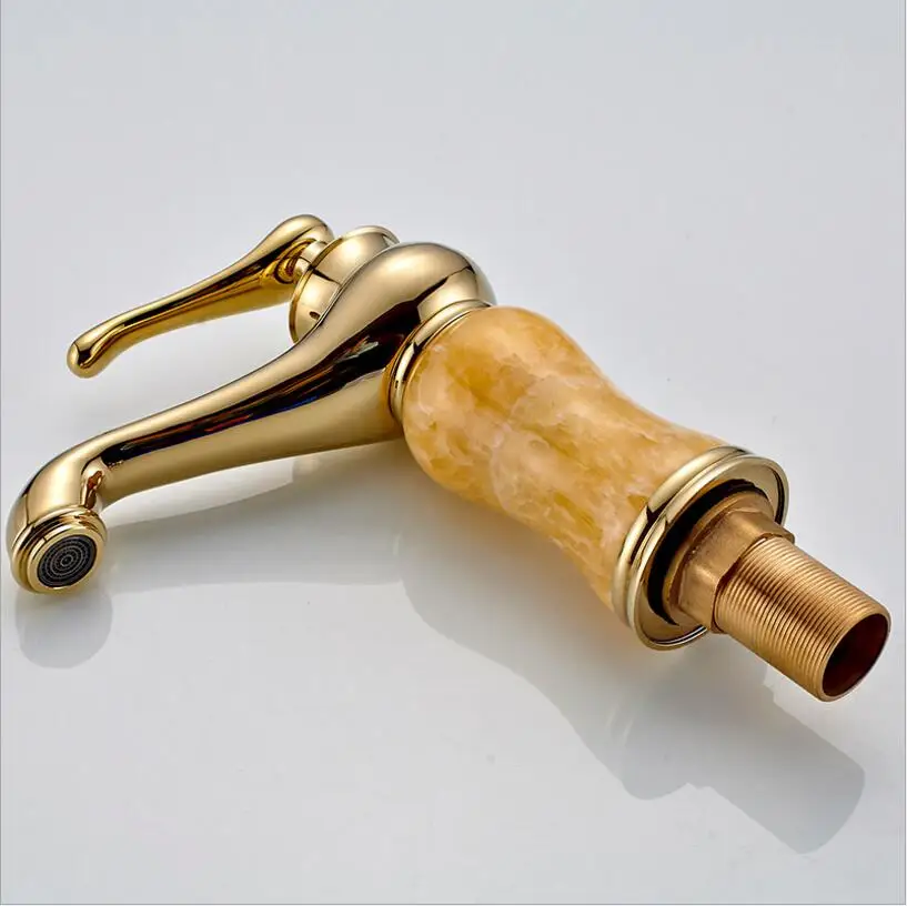 

Gold Bathroom Faucet SDSN Yellow Bowler Bathroom Basin Faucet Single Handle Gold Basin Mixer Tap Hot Cold Bathroom Faucets