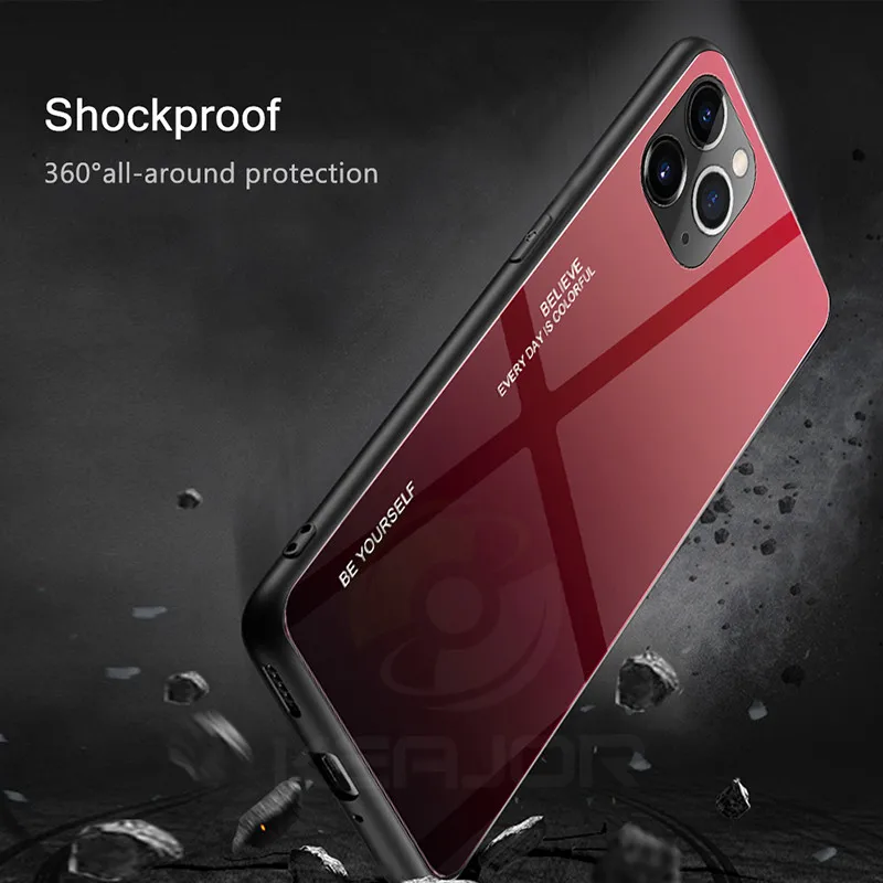 Чехол из закаленного стекла для Iphone 11 Pro Max 2019 чехол-накладка на заднюю панель