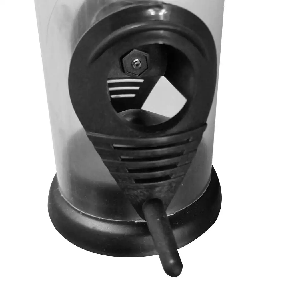 

Hanging Bird Feeder Iron Cover Bottom Bird Feeder PVC Bird Food Dispenser Reinforced and Durable Wild Bird Feeder