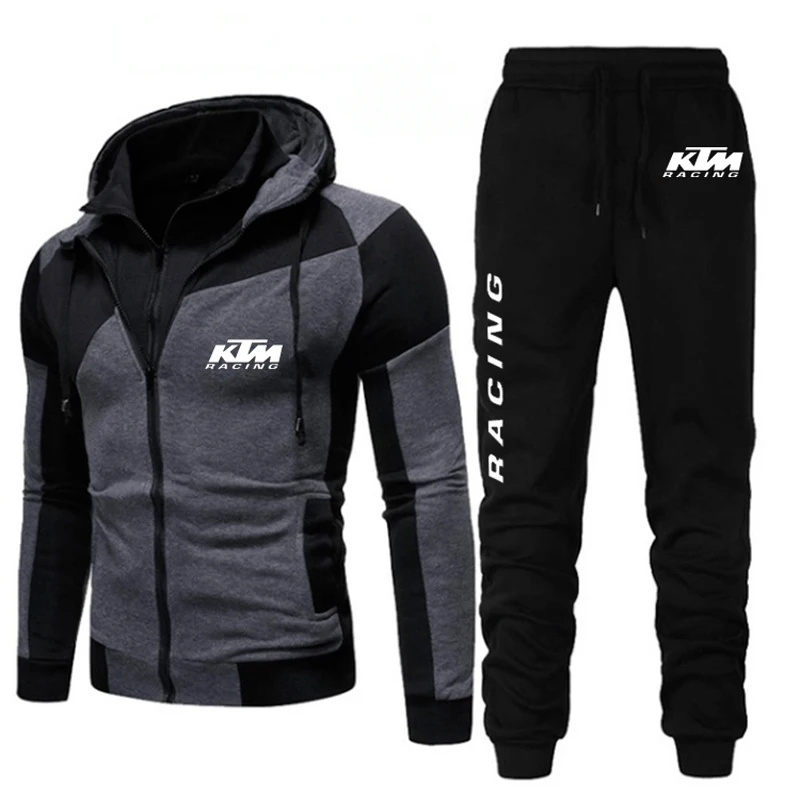 

New Tracksuit Hot Two Mens 2 Piece Casual Set Hooded 2021 Spring Autumn New Men's Sportswear Hoodies+Pants Tracksuits sets