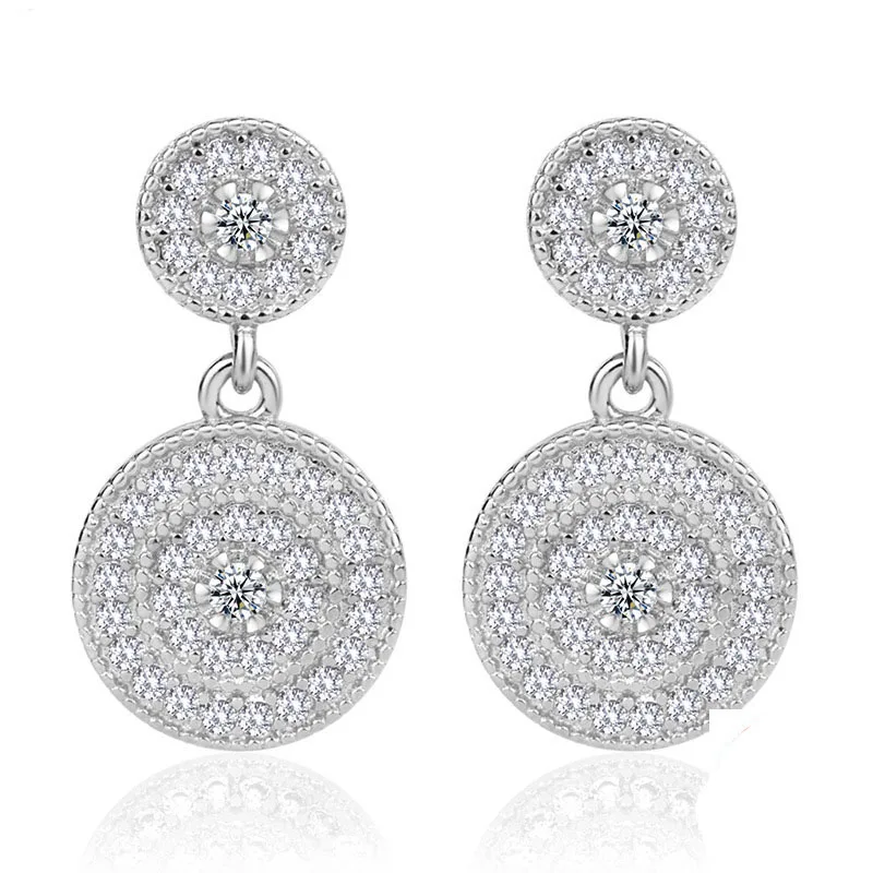 Высококачественные длинные серьги из розового золота с кристаллами большие