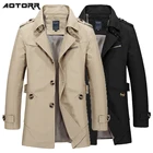 2021 модная ветровка, куртки, мужская Осенняя Повседневная однотонная куртка из мытого хлопка, мужское приталенное пальто средней длины, модель 5XL